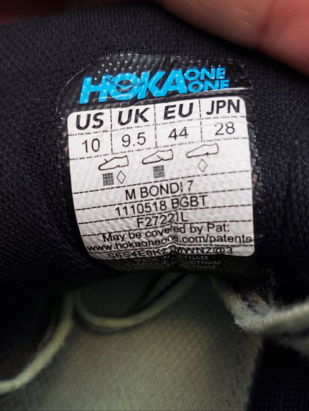 Hoka One One Bondi 7 Running Shoes Blue Graphite Butterfly Gray Athletic Mens 10 - Picture 2 of 8